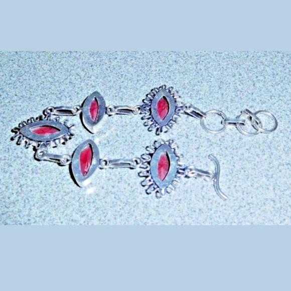 Ruby Faceted 925 Silver Bracelet - Picture 3 of 4